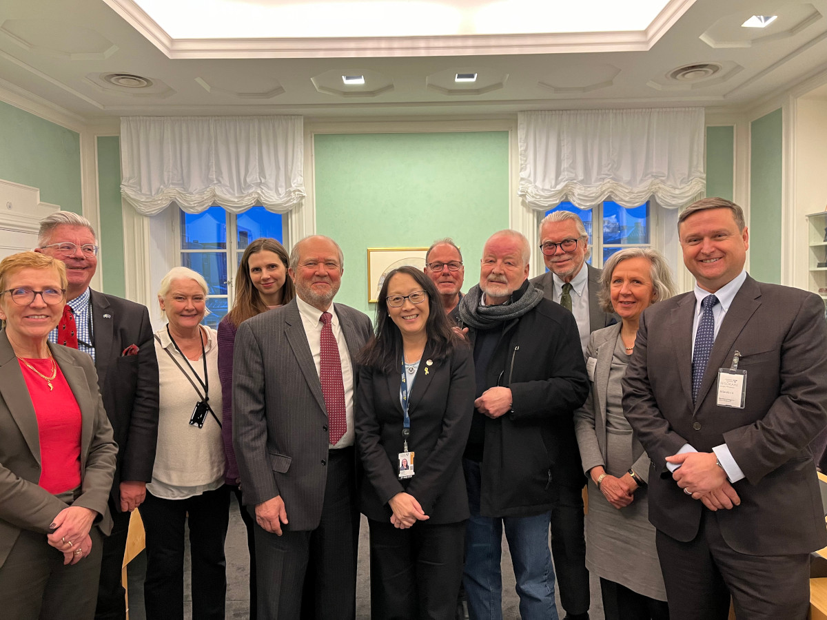 Inspector General John Sopko (center left) and Lessons Learned Director Joseph Windrem (far right) meet with the All-Party Committee of Inquiry on Sweden’s Engagement in Afghanistan 2001–2021, 2/12/2024.